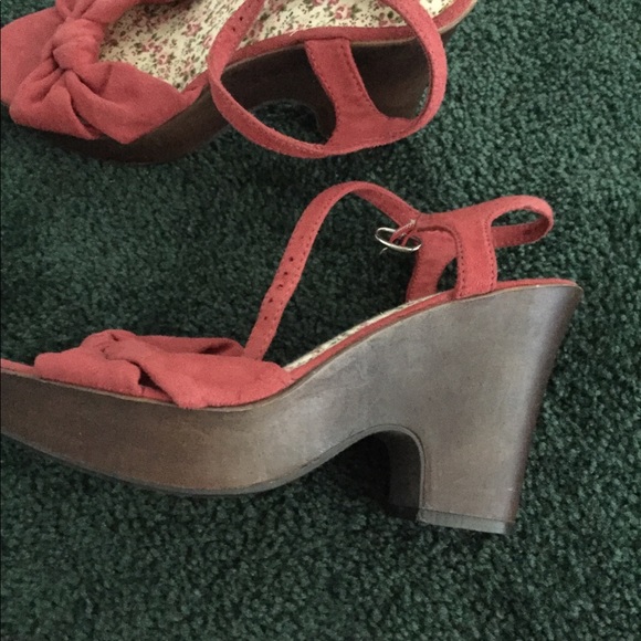 Worn once Bongo lace up red heels. - Picture 2 of 4